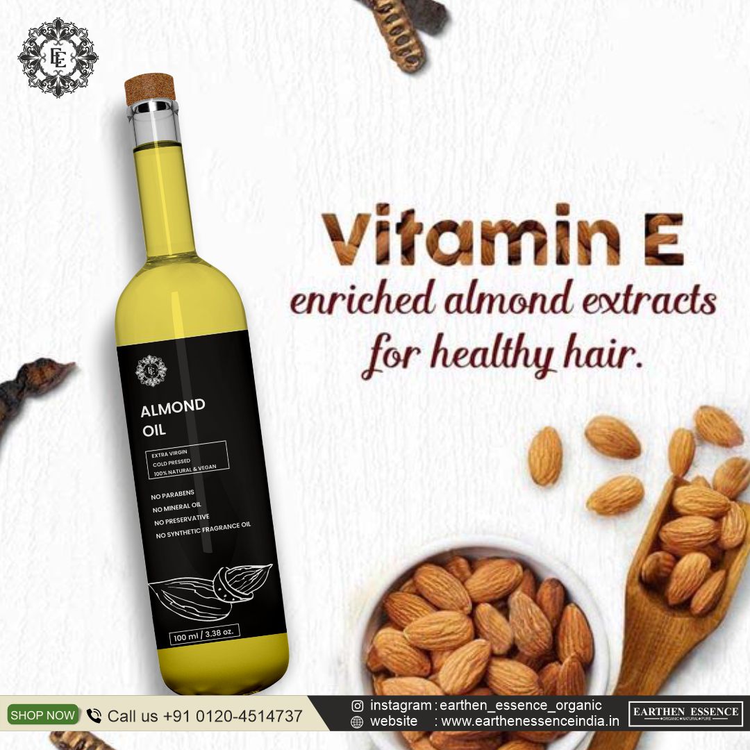 Organic ALMOND Oil | Woodpressed | Nourishing & Strengthening Hair Treatment, Promotes Healthy Hair Growth, Enhances Shine and Moisture | Extracted with Traditional Wood Pressed Method | 100 ml