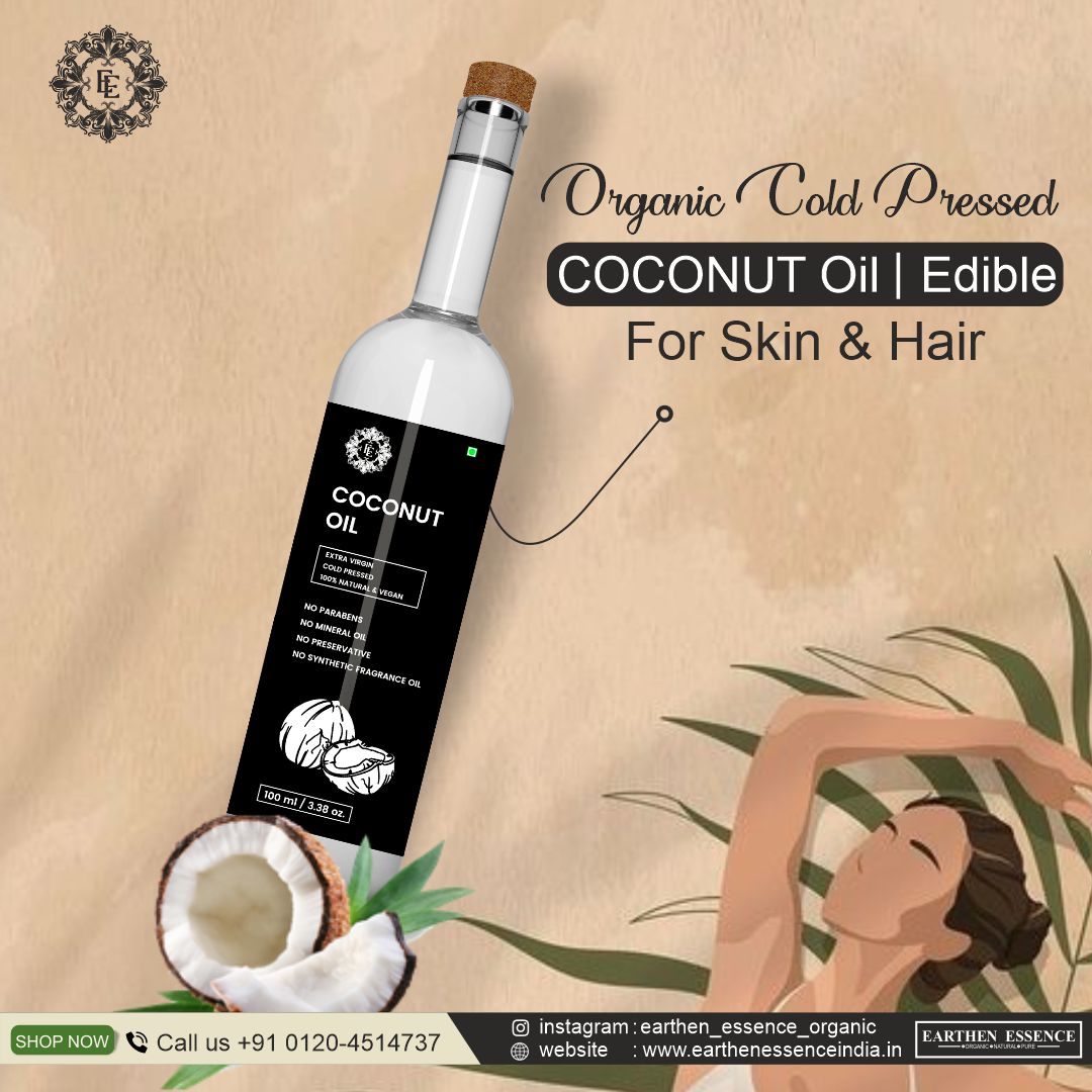 Organic COCONUT Oil | Woodpressed | Virgin Coconut Oil for Skincare and Haircare | Edible oil for Cooking | 100% Pure, Natural, Extracted with Traditional Wooden Method | 100ml.
