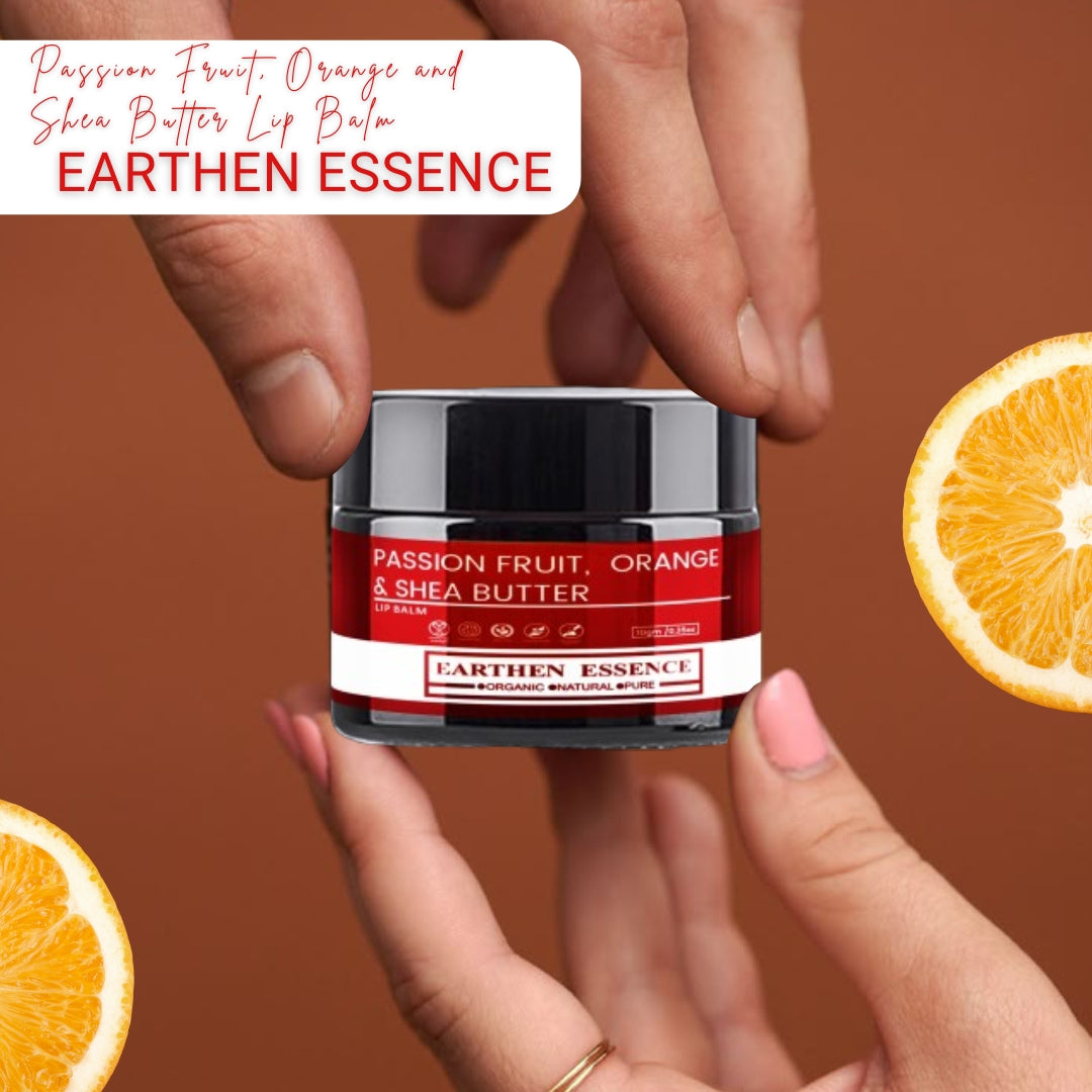 PASSION FRUIT, ORANGE & SHEA BUTTER Lip Balm | Made with ECOCERT Certified Organic Bees Wax | For Smooth Supple and Lucious Lips | 8 gm