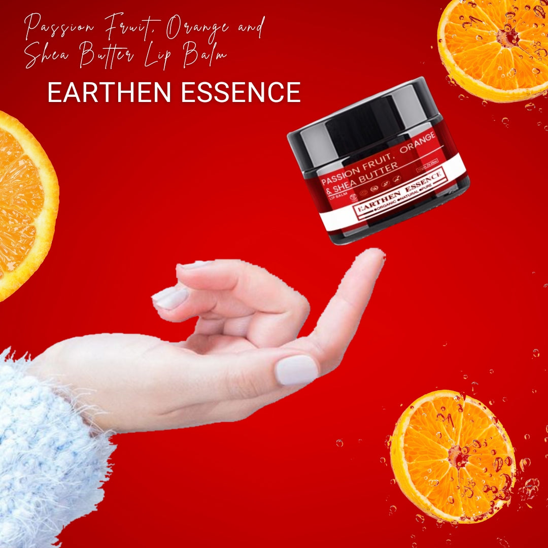 PASSION FRUIT, ORANGE & SHEA BUTTER Lip Balm | Made with ECOCERT Certified Organic Bees Wax | For Smooth Supple and Lucious Lips | 8 gm