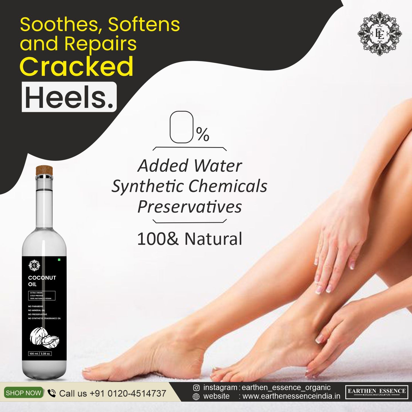 Organic COCONUT Oil | Woodpressed | Virgin Coconut Oil for Skincare and Haircare | Edible oil for Cooking | 100% Pure, Natural, Extracted with Traditional Wooden Method | 100ml.