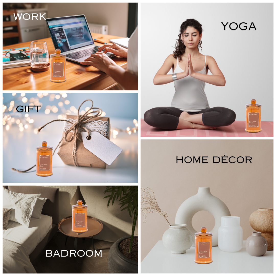 CINNAMON CHAI  Luxury Scented Candle | 100% Natural Soy Wax & IFRA Certified Non Toxic Fragrance ,Lead Free Wick | 150 GMS