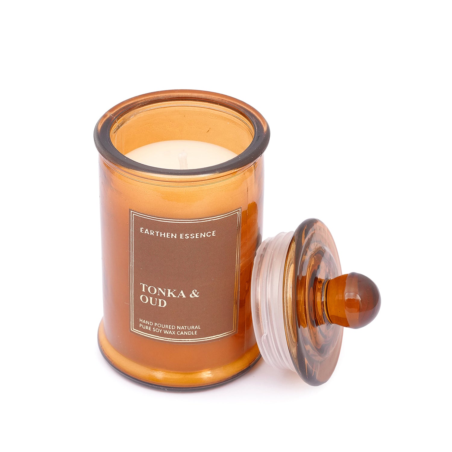 TONKA & OUD  Luxury Scented Candle | 100% Natural Soy Wax & IFRA Certified Non Toxic Fragrance ,Lead Free Wick | 150 GMS