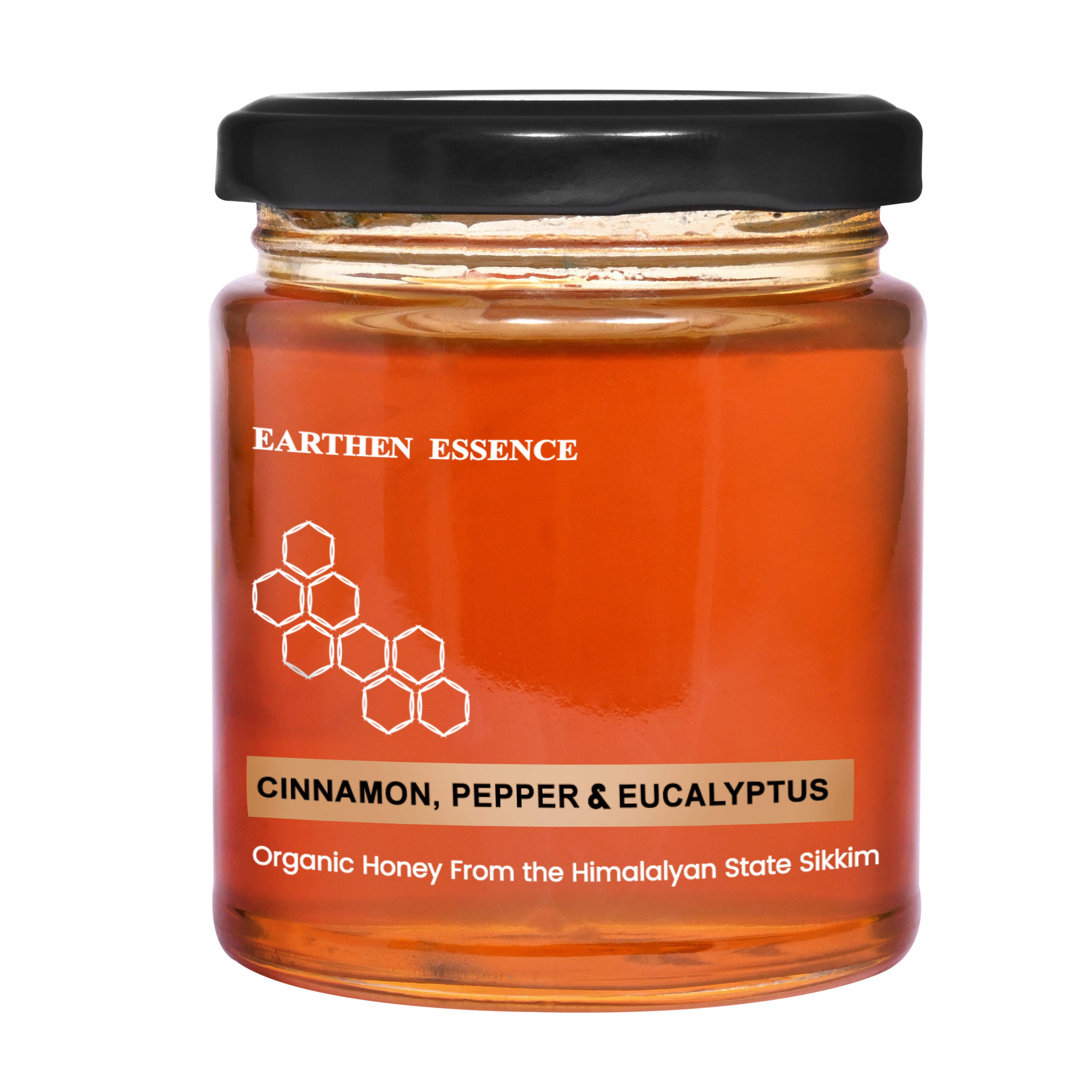 CINNAMON, PEPPER & EUCALYPTUS HONEY, NMR tested | Unprocessed & Unpasteurized Honey | 100% Raw Pure & Natural | For Gut Health, Immunity Booster, Boost Energy | 0% Added Sugar No Preservatives | 250gm