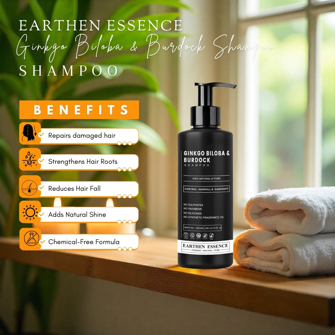 GINKGO BILOBA & BURDOCK Shampoo | Natural Remedy For Hairfall & Dandruff | 100ml
