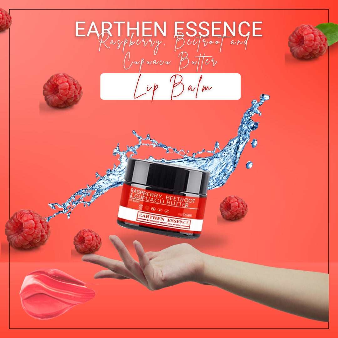 RASPBERRY, BEETROOT and CUPUACU BUTTER Lip Balm | Made with ECOCERT Certified Organic Bees Wax | For Smooth Supple and Lucious Lips | 8 gm