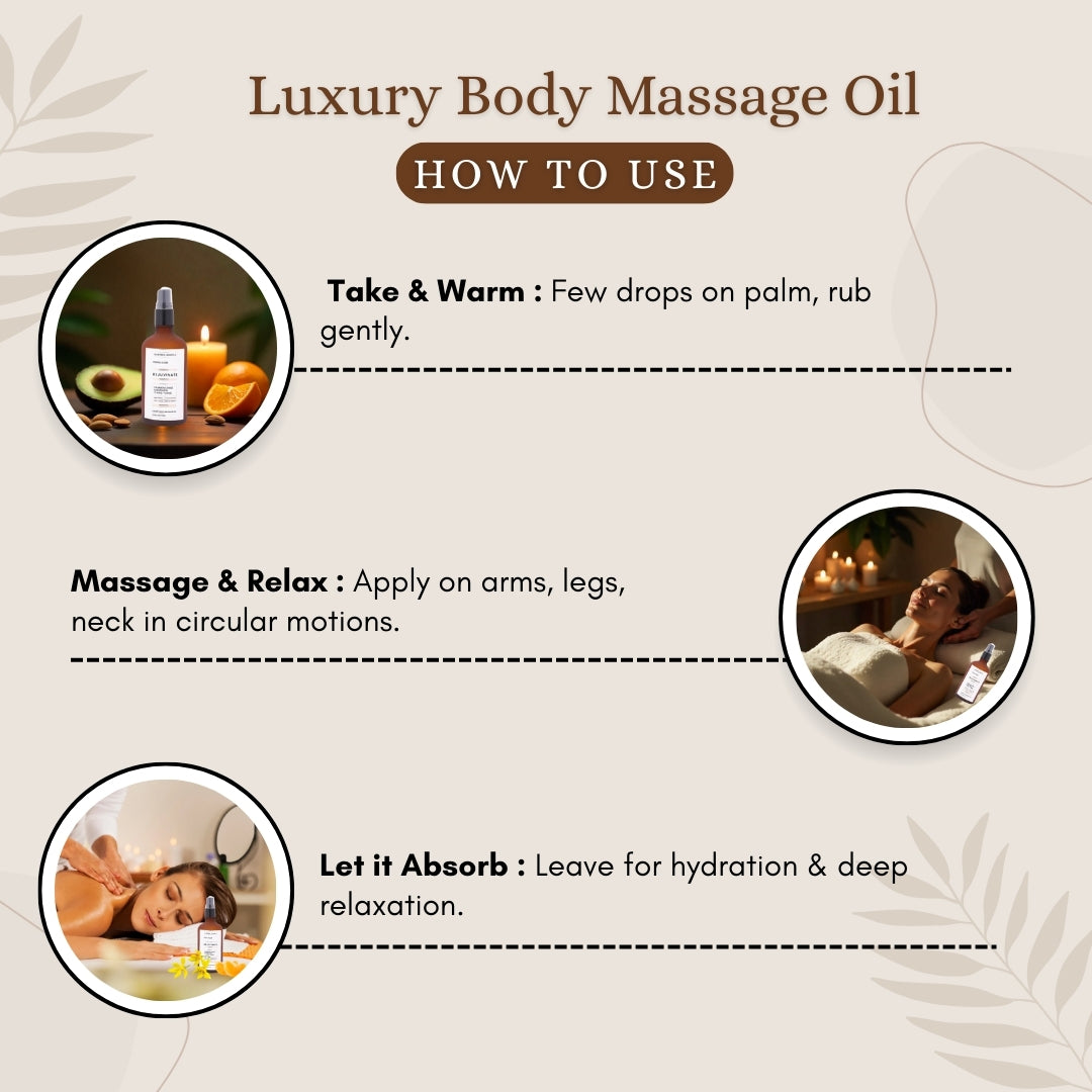 Luxurious Body massage Oil REJUVINATE | For Destress, Uplifting, Mood Boosting, Calming| With Wood Pressed Avocado, Jojoba, Sweet Almond oil and Essential Oil Frankincense, Mandarin and Ylang Ylang(100ml)