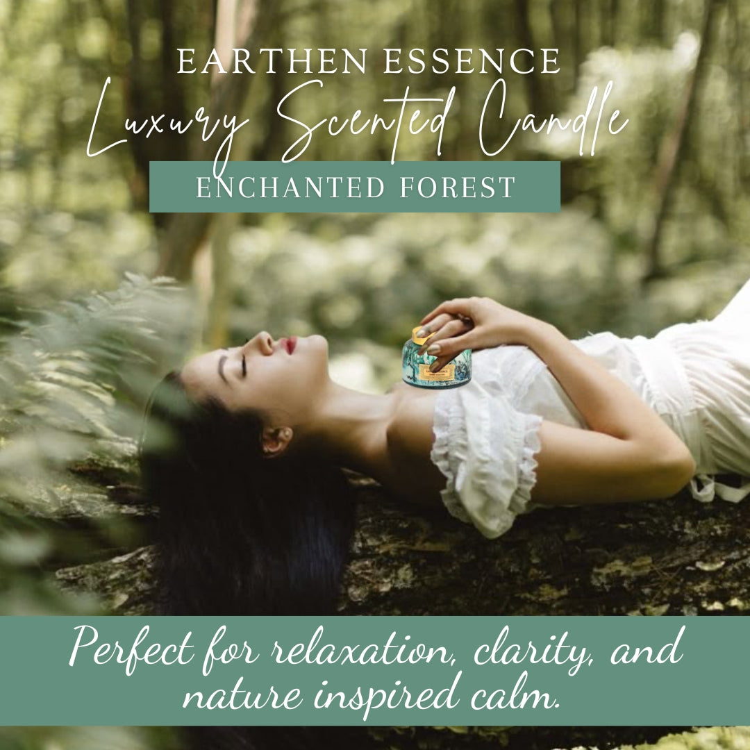 ENCHANTED FOREST Luxury Scented Candle  | With IFRA Certified Fragrance | 100% Natural Soy Wax Eco-friendly | Smokeless & Non-Toxic | 300gm