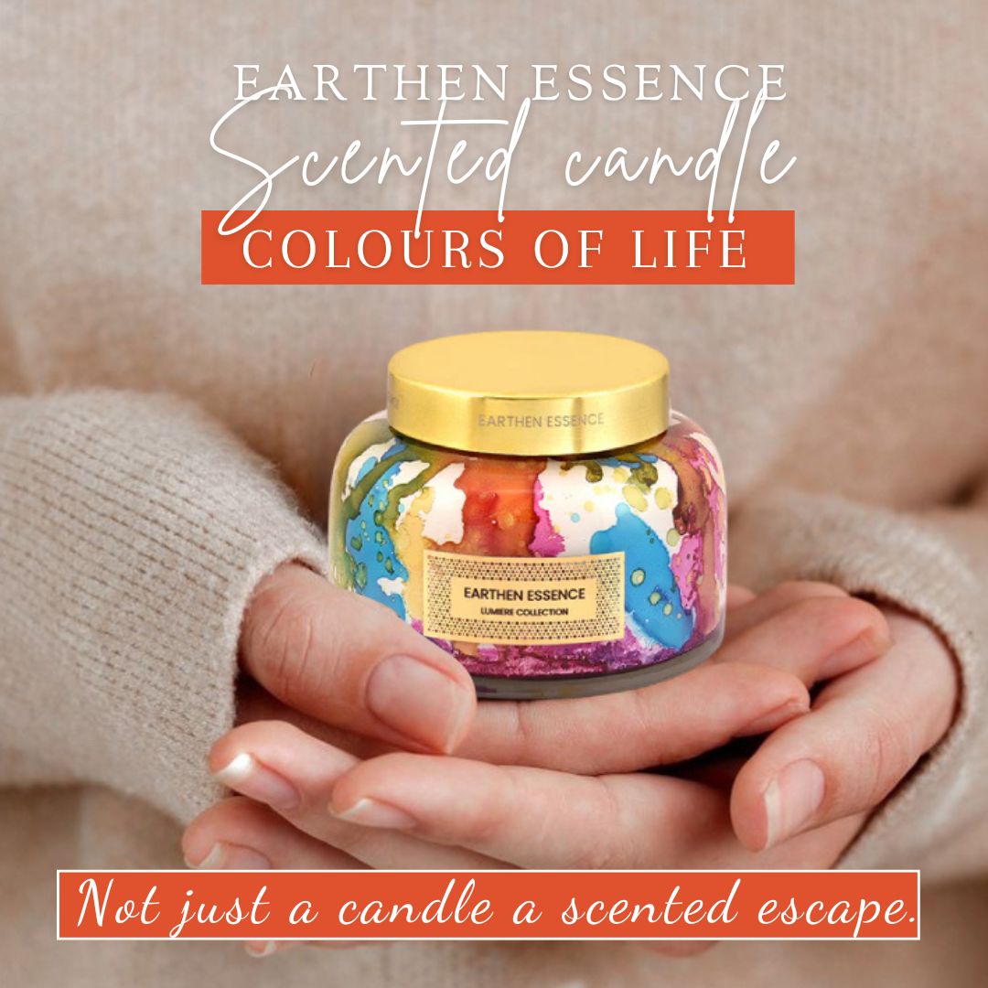COLOURS OF LIFE Luxury Scented Candle | With IFRA Certified Fragrance | 100% Natural Soy Wax Eco-friendly | Smokeless & Non-Toxic | Hand Poured, With German Cotton Wick | 300gm