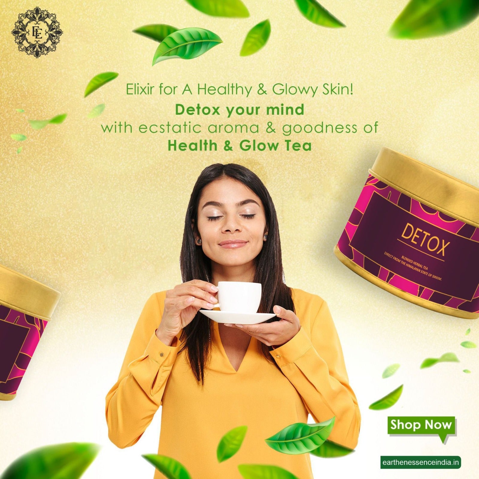 DETOX Tea | Green Tea and Blend of 12 Detoxifying Herbs | Healing Tea, For Detox | Flushes Out Toxins, Boost Digestion | 100gm