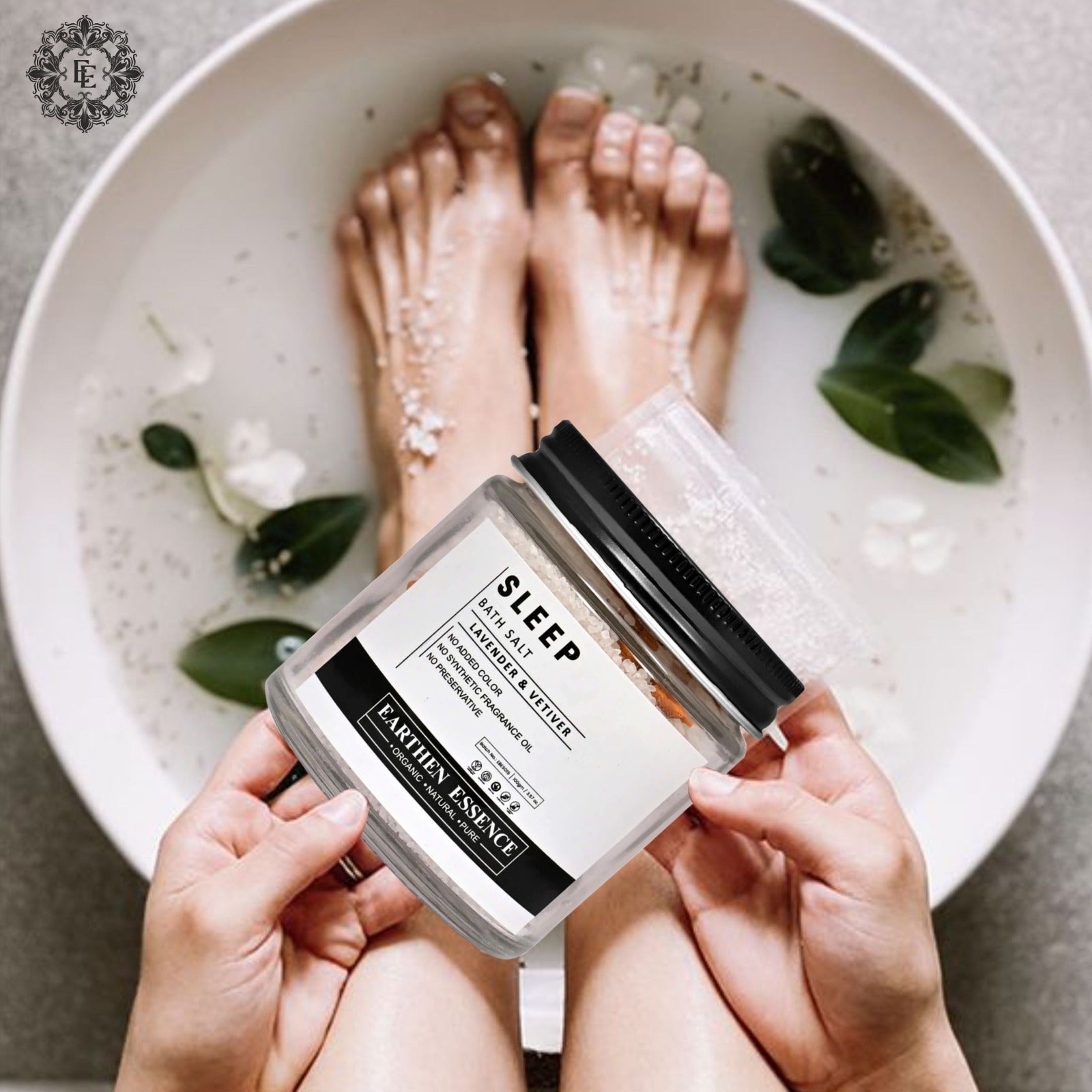 SLEEP Bath Salt | With Pure Essential Oil LAVENDER & VETIVER | Mix of Epsom Salt, Himalayan Salt, and Sea Salt, Vitamin C & E | Dream Sleep, Reduce Insomnia & Restless Sleep| for Body & Foot Spa | 100gm