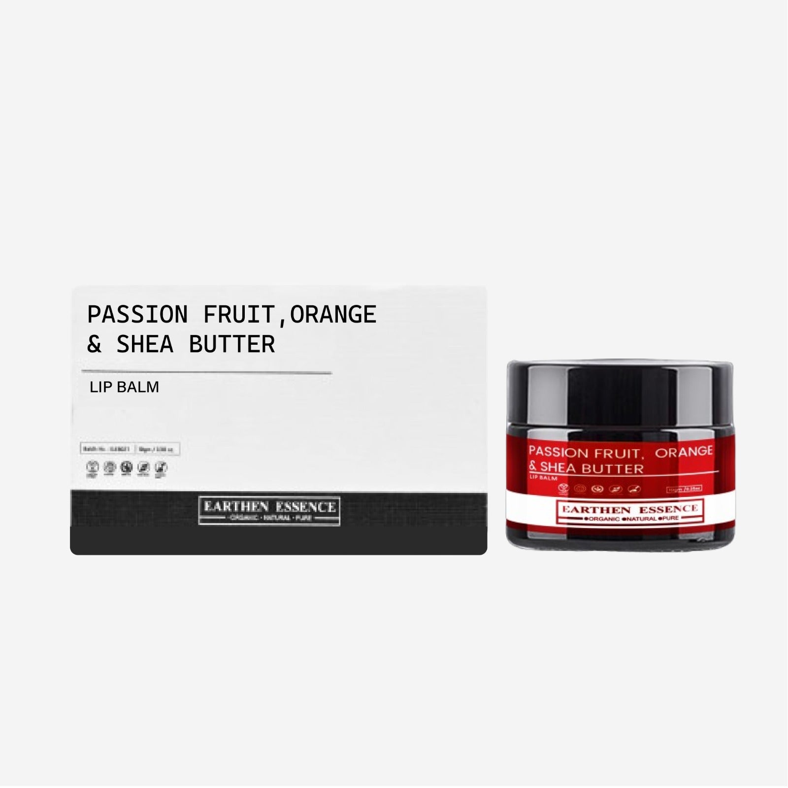 PASSION FRUIT, ORANGE & SHEA BUTTER Lip Balm | Made with ECOCERT Certified Organic Bees Wax | For Smooth Supple and Lucious Lips | 8 gm