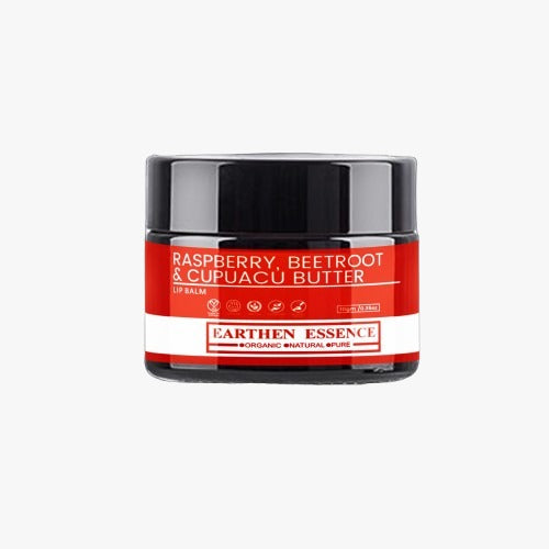 RASPBERRY, BEETROOT and CUPUACU BUTTER Lip Balm | Made with ECOCERT Certified Organic Bees Wax | For Smooth Supple and Lucious Lips | 8 gm
