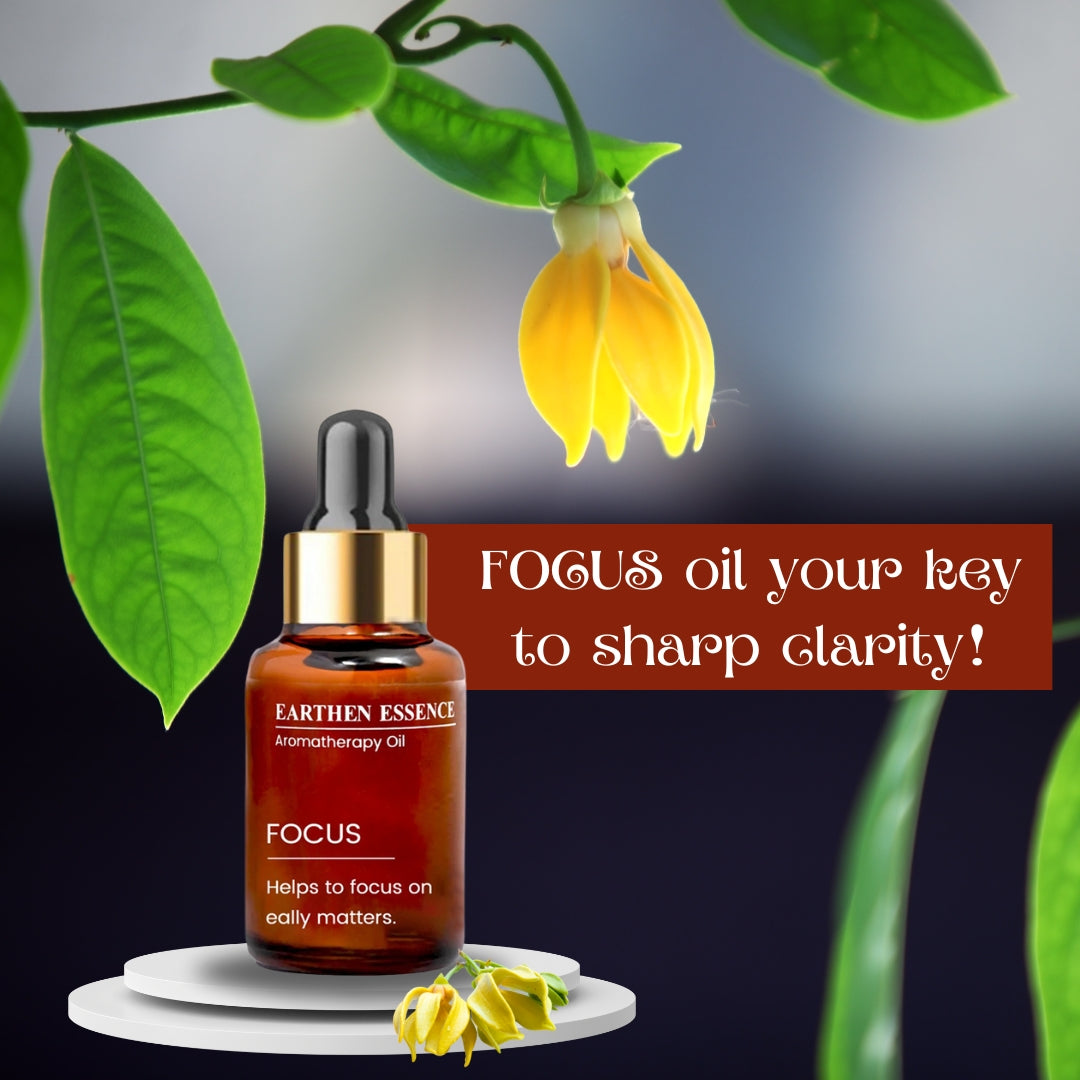 Aromatherapy oil FOCUS | Blend of pure Essential Oils| 100% Therapeutic Essential Oil | Improve Concentration | 100% Pure & Natural | Easy To Use| 10ml