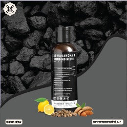 ASWAGANDHA & STINGING NEETLE Organic Hair Oil | Hair Oil for Hair growth, Hair fall control, Dull & Damaged Hair | Light Hair Oil for Men & Women 100% Pure, Natural & Organic | 100ml