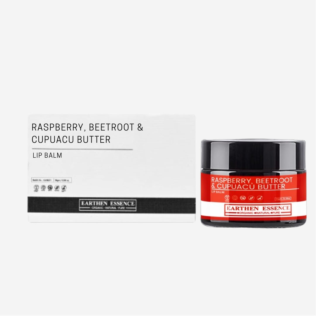 RASPBERRY, BEETROOT and CUPUACU BUTTER Lip Balm | Made with ECOCERT Certified Organic Bees Wax | For Smooth Supple and Lucious Lips | 8 gm