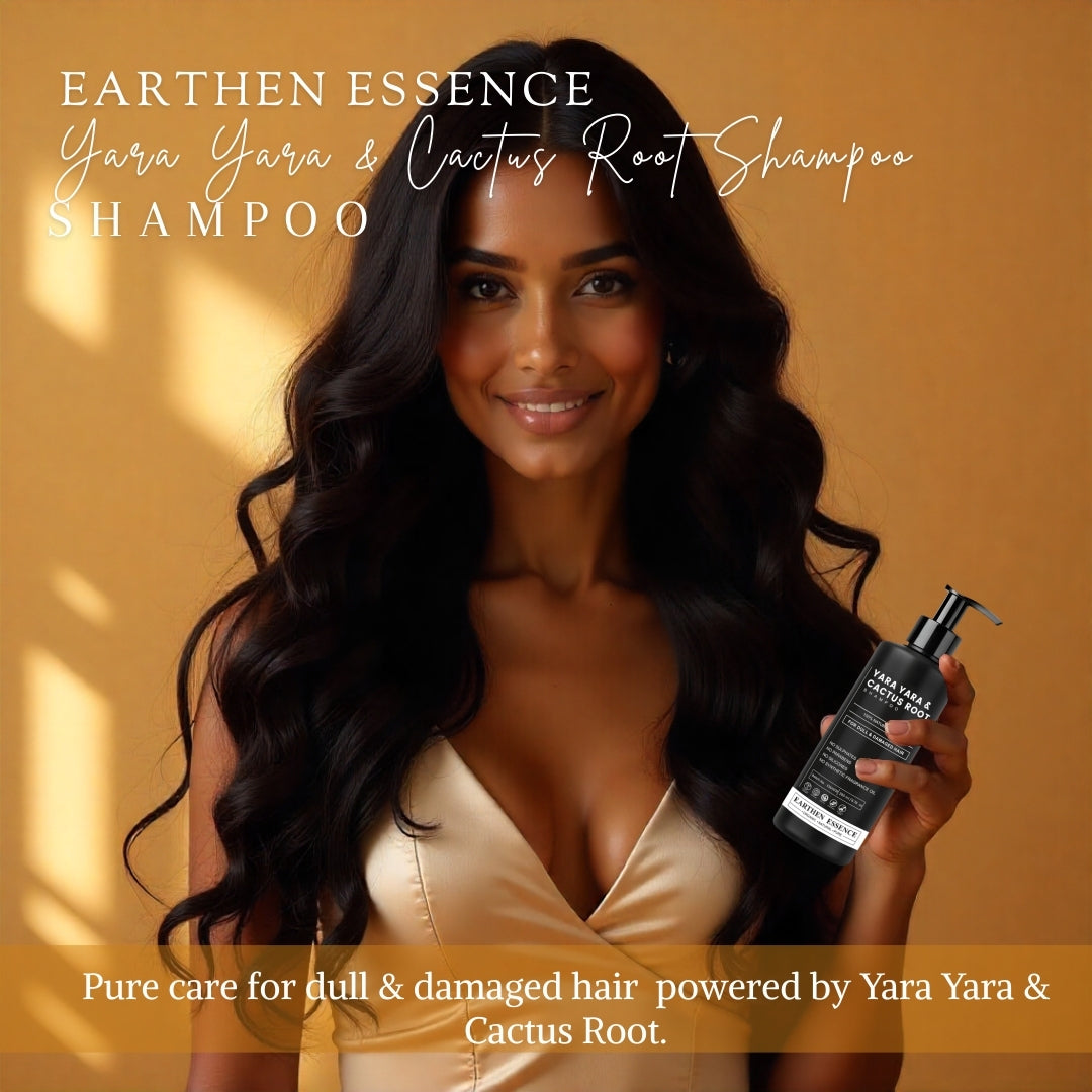 YARAYARA & CACTUS ROOT Shampo for Dull & Damaged Hair | Natural hair Cleanser | Sulphate & Parabeen free | 100ml