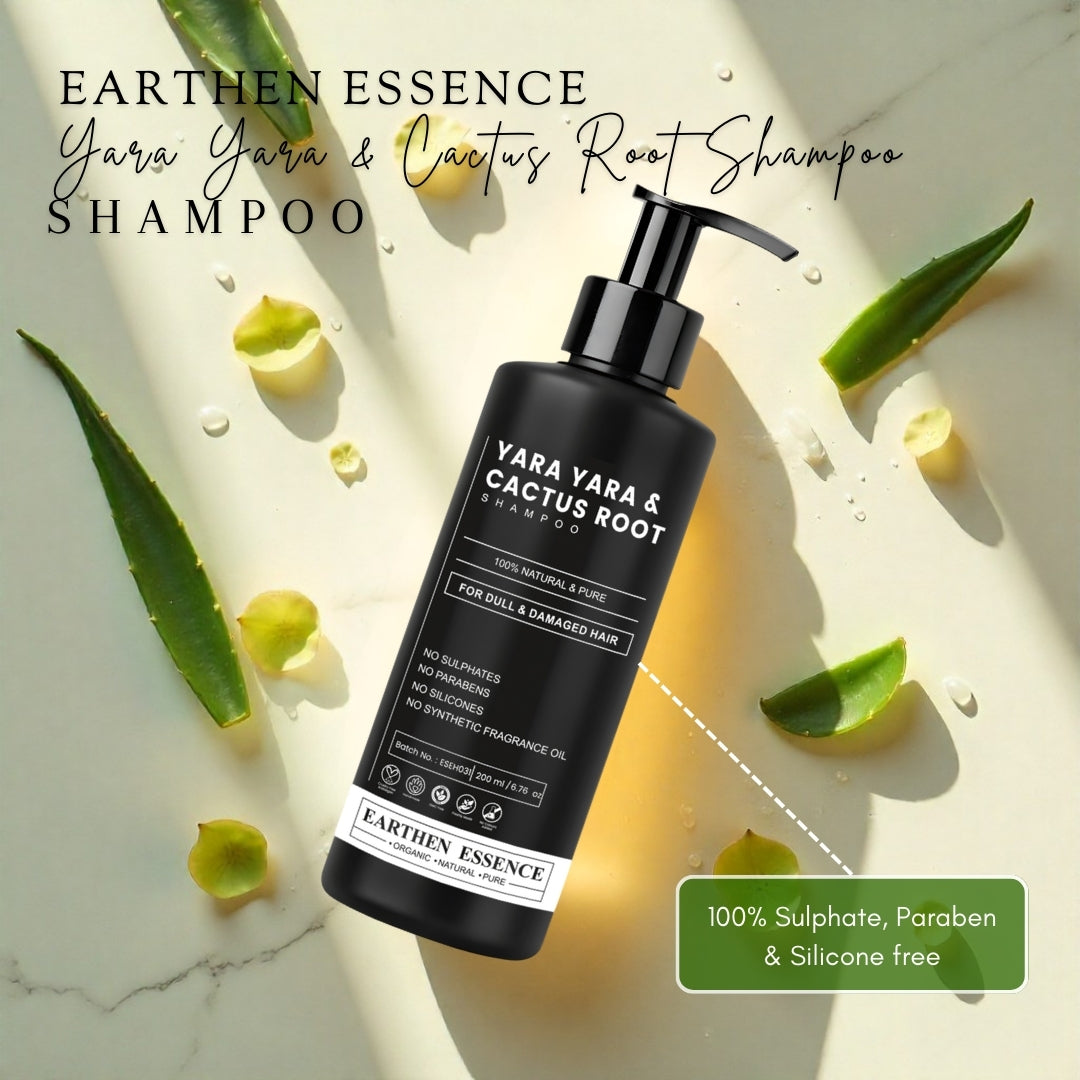 YARAYARA & CACTUS ROOT Shampo for Dull & Damaged Hair | Natural hair Cleanser | Sulphate & Parabeen free | 100ml