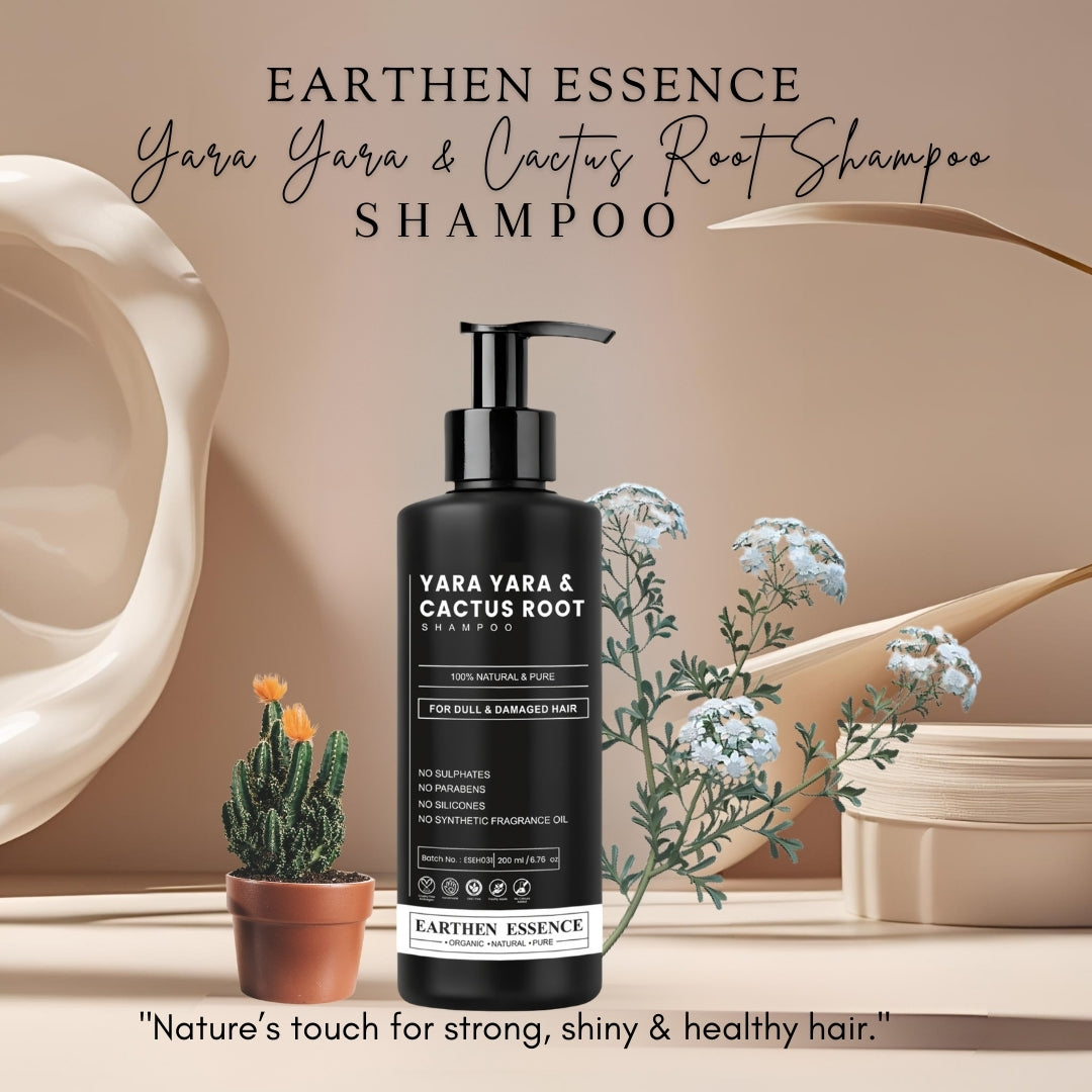 YARAYARA & CACTUS ROOT Shampo for Dull & Damaged Hair | Natural hair Cleanser | Sulphate & Parabeen free | 100ml