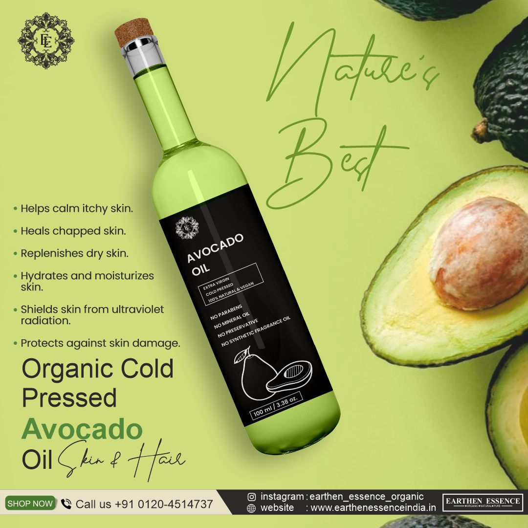 Organic AVOCADO Oil | Woodpressed | Rich With Antioxidant and Omega 3 | for Skin Care, Nourished Hair & Body | Extracted with Traditional Wood Pressed Method |100 ml