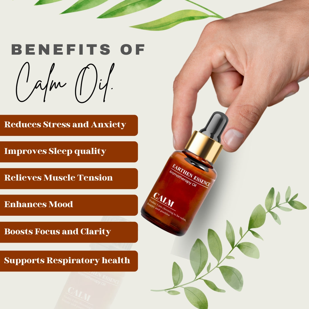 Aromatherapy oil CALM | Blend of Pure Essential Oils | 100% Therapeutic Essential Oil | Reduce Anxiety and Stress | Relax and Uplift Mood | 100% Pure & Natural | Easy To Use| 10 ml
