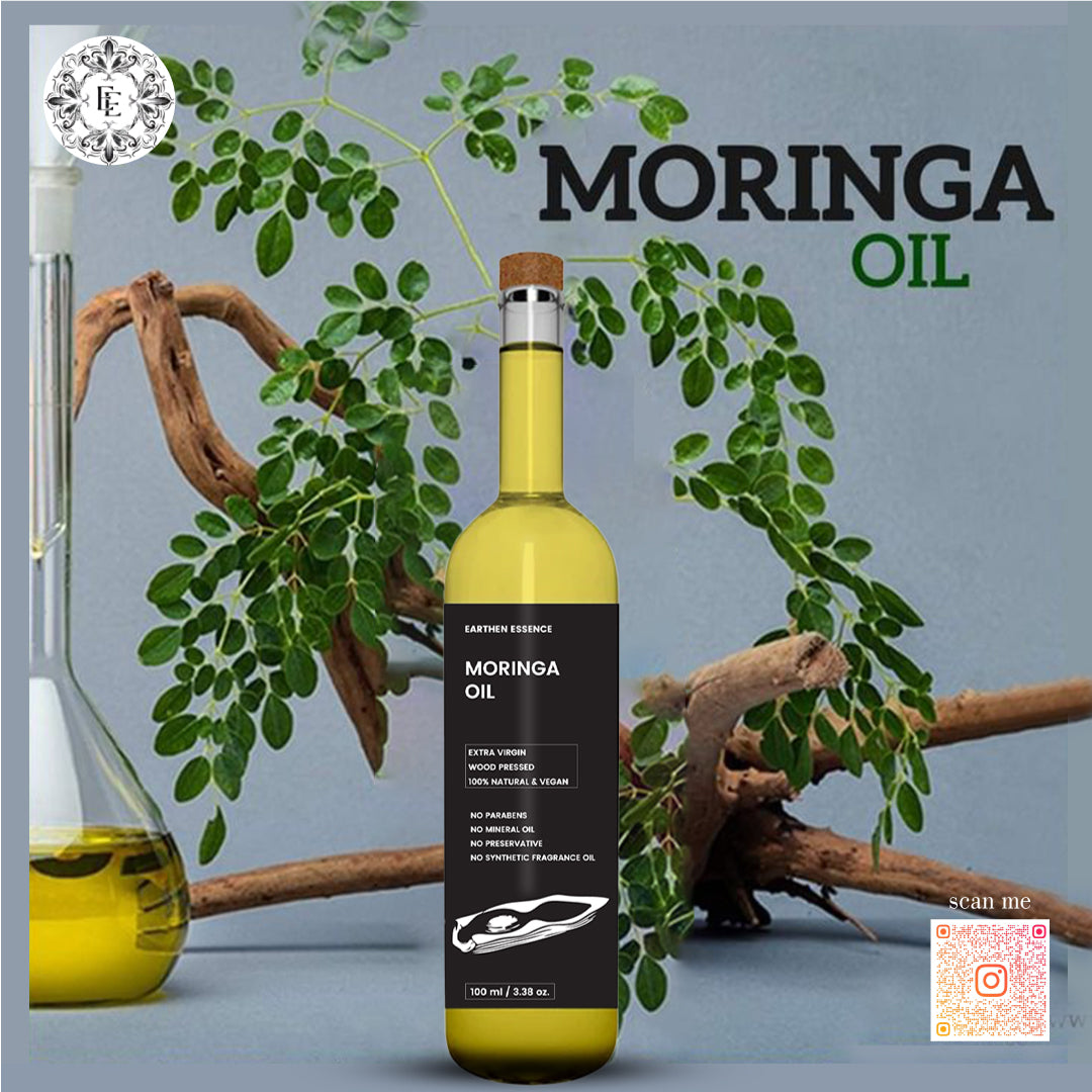 Organic MORINGA SEED Oil | Organic, Edible | For Skin Care, Nourished Hair & Body | Extracted with Traditional Wood Pressed Method | 100 ml