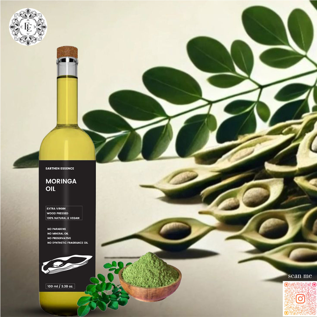 Organic MORINGA SEED Oil | Organic, Edible | For Skin Care, Nourished Hair & Body | Extracted with Traditional Wood Pressed Method | 100 ml