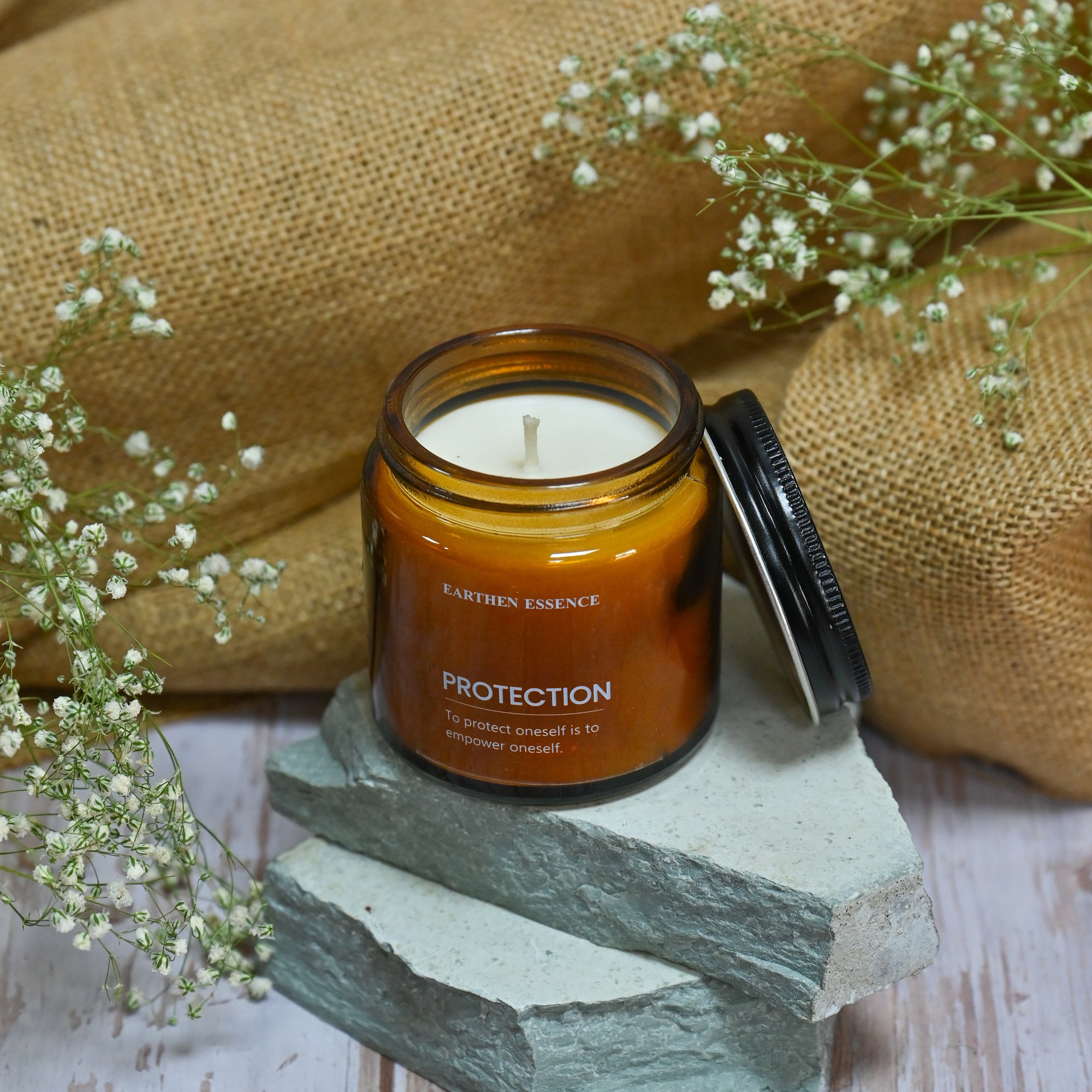 Aromatherapy | Meditation Candle - PROTECTION | For Ward off Negative Energy, Spiritual defence, Guarding & Shielding | With Pure Soy Wax & Blend of Pure Essential Oil | 100gm