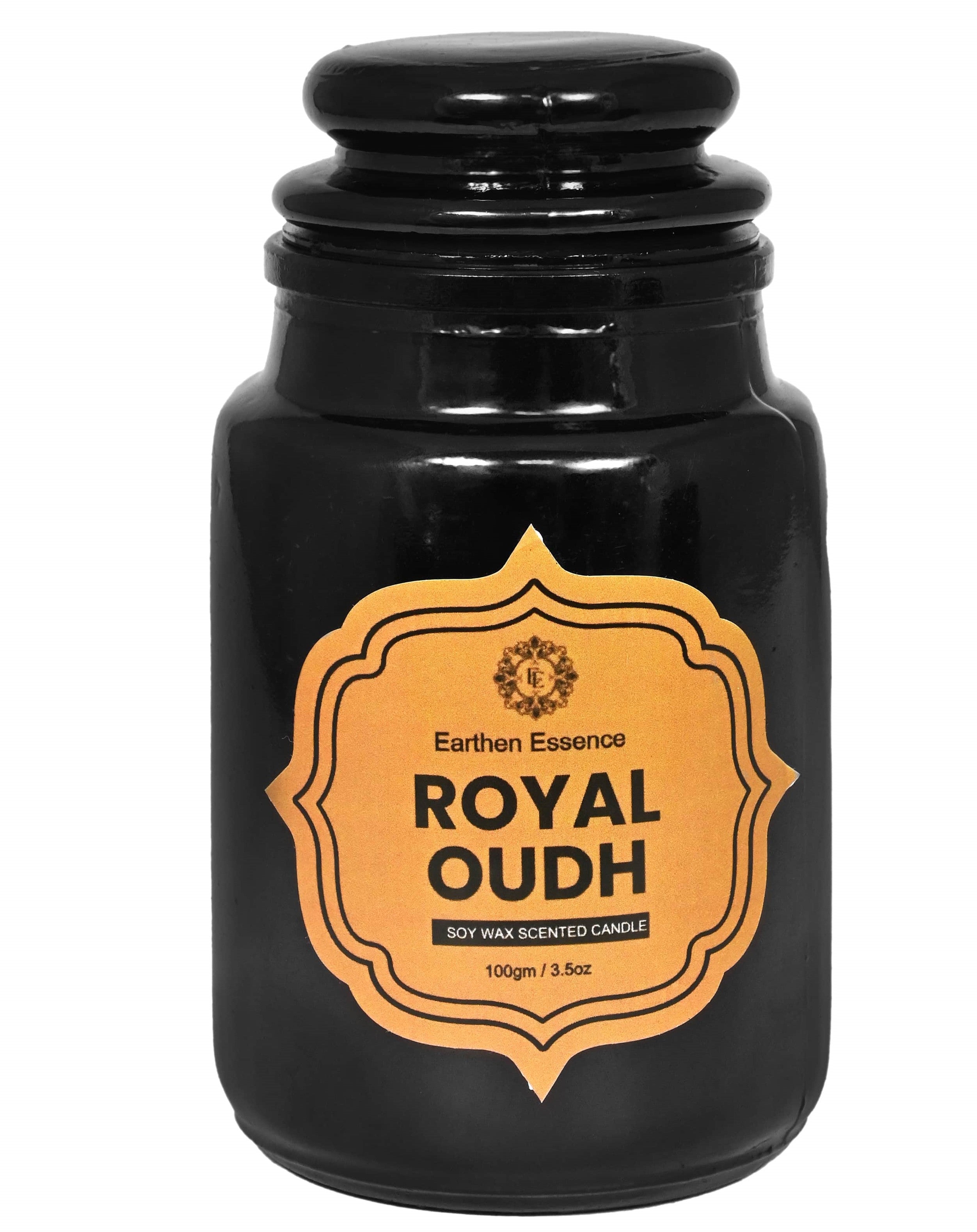 Earthen Essence Yankee Jar Luxury Scented Candle ROYAL OUD | 100% Natural Soy Wax Eco-friendly | Smokeless & Non-Toxic | Hand poured 3 Wick Lead Free Cotton wick | Re Usable Jar