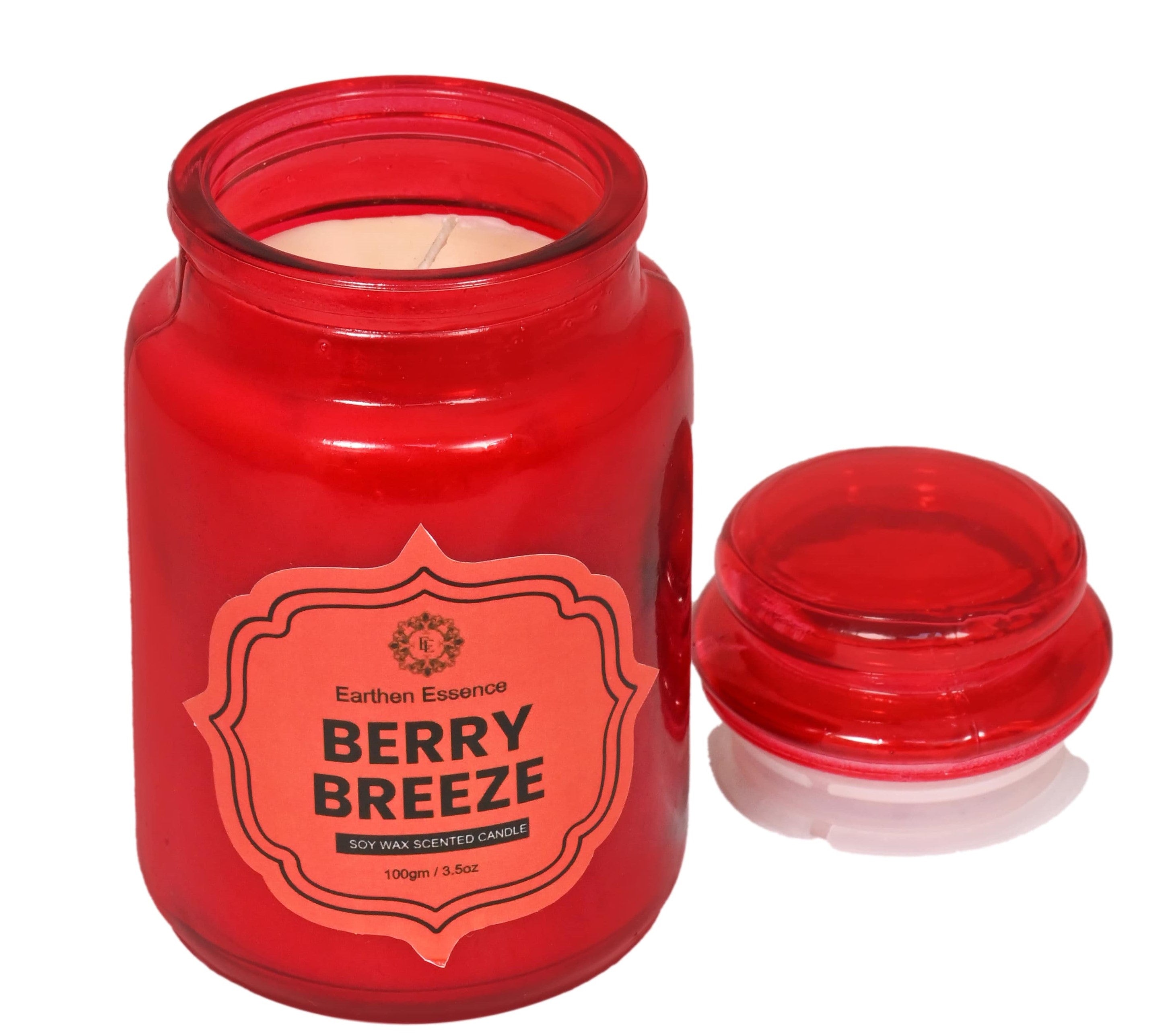 Earthen Essence Yankee Jar Luxury Scented Candle BERRY BREEZE | 100% Natural Soy Wax Eco-friendly | Smokeless & Non-Toxic | Hand poured 3 Wick Lead Free Cotton wick | Re Usable Jar