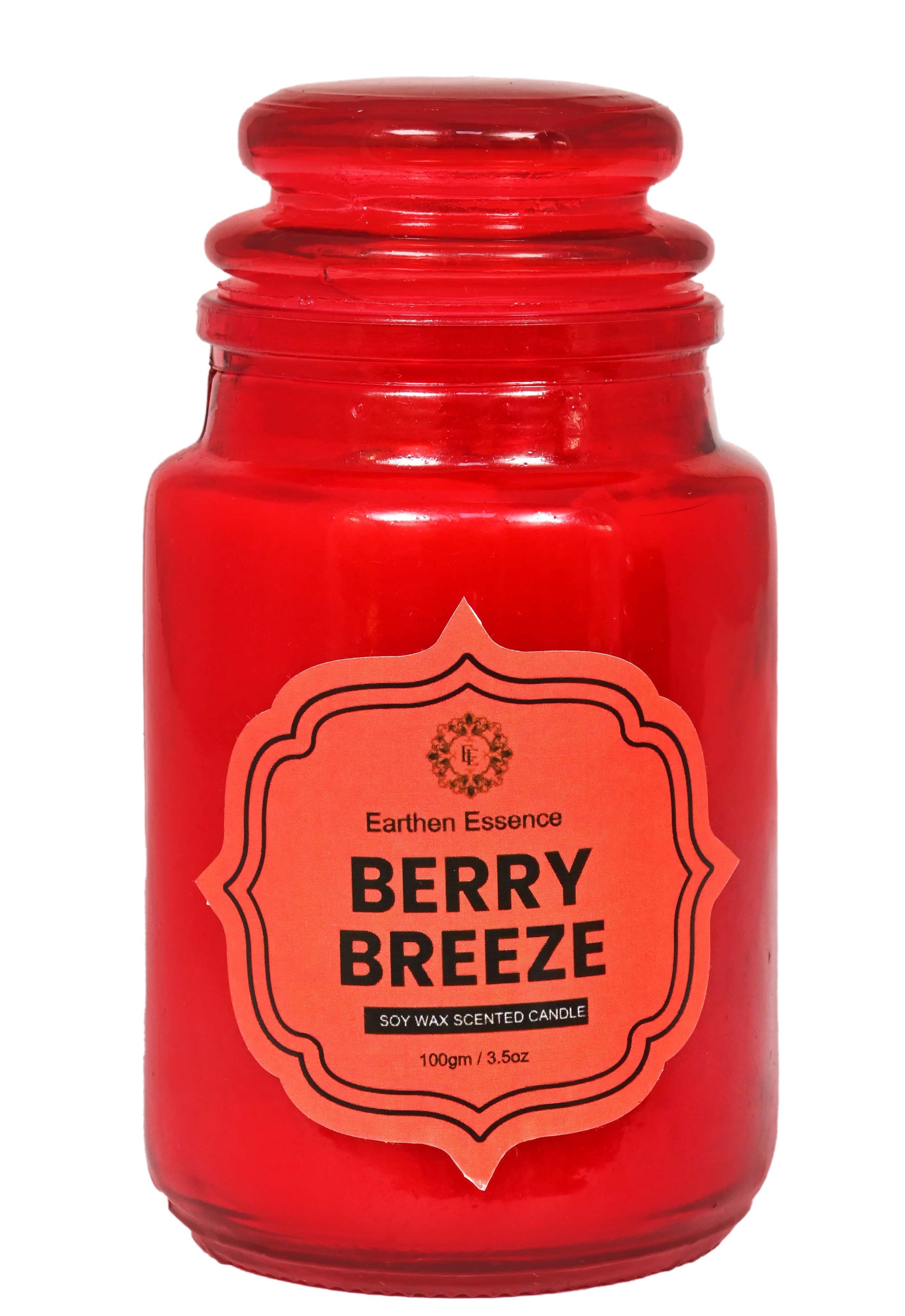 Earthen Essence Yankee Jar Luxury Scented Candle BERRY BREEZE | 100% Natural Soy Wax Eco-friendly | Smokeless & Non-Toxic | Hand poured 3 Wick Lead Free Cotton wick | Re Usable Jar