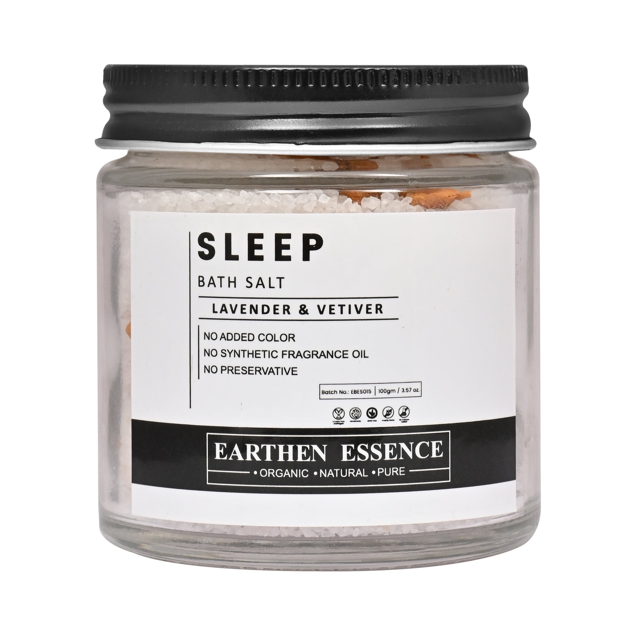 SLEEP Bath Salt | With Pure Essential Oil LAVENDER & VETIVER | Mix of Epsom Salt, Himalayan Salt, and Sea Salt, Vitamin C & E | Dream Sleep, Reduce Insomnia & Restless Sleep| for Body & Foot Spa | 100gm