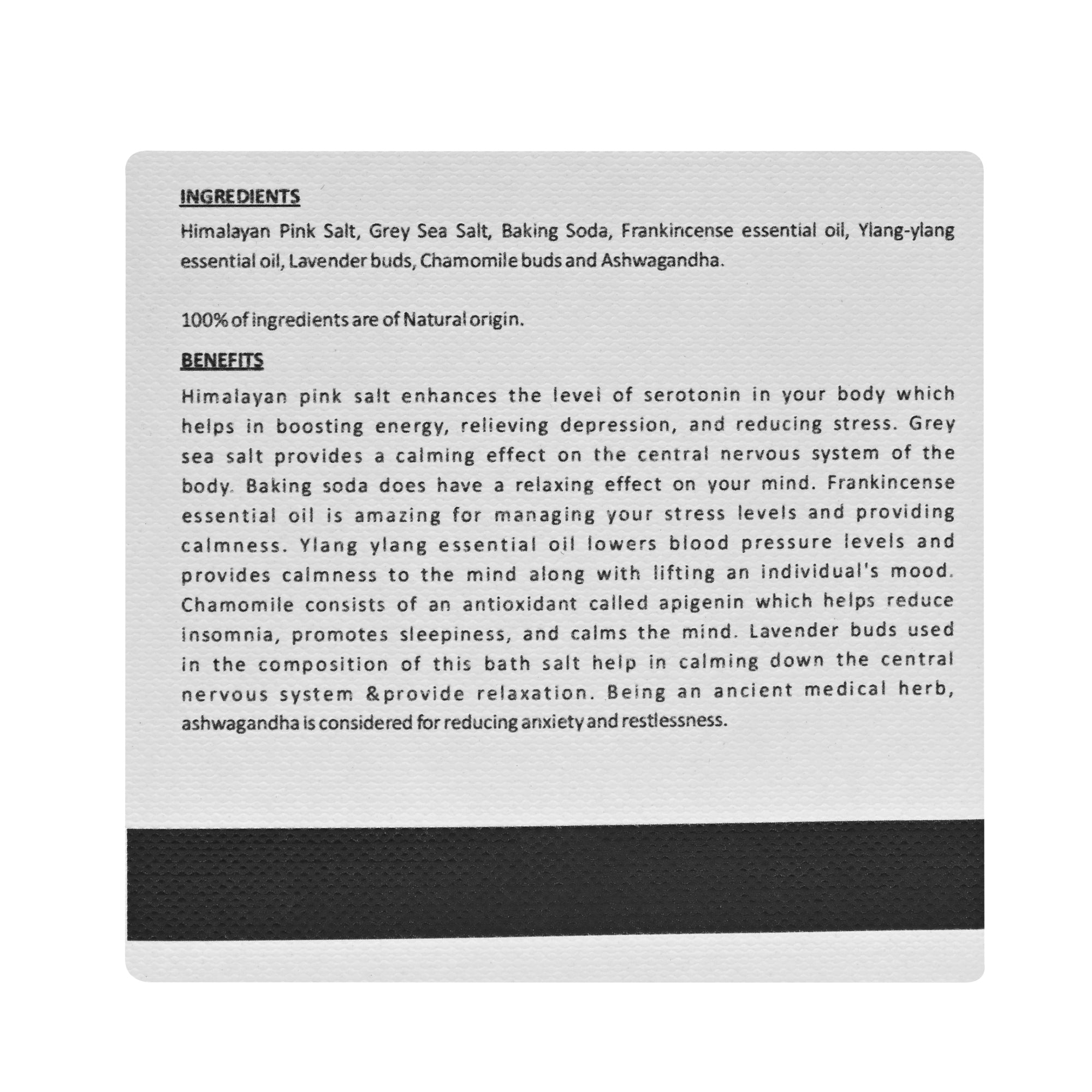 CALM Bath Salt with Pure Essential Oil FRANKINCENSE & YLANG YLANG | Mix of Epsom Salt, Himalayan Salt, and Sea Salt, Vitamin C & E | | Relaxing & Calming, Tension, Anxiety & Stress Buster | Calms Down Nerves | 100gm