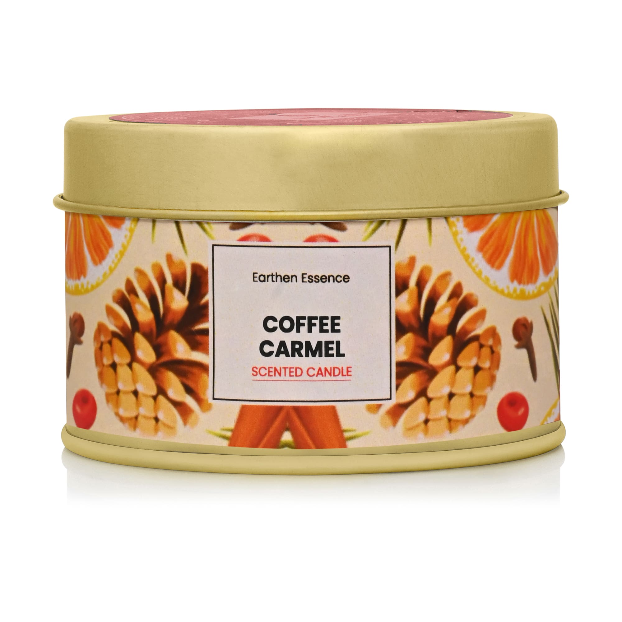 COFFEE CARAMEL Fragrance Pure Soy Wax Luxury Scented Candle | Christmas Candle | | 100% Natural Wax & Lead Free Cotton Wick | Upto 18 Hours of Clean Burning | Smokeless & Non-Toxic Candles | 110gm