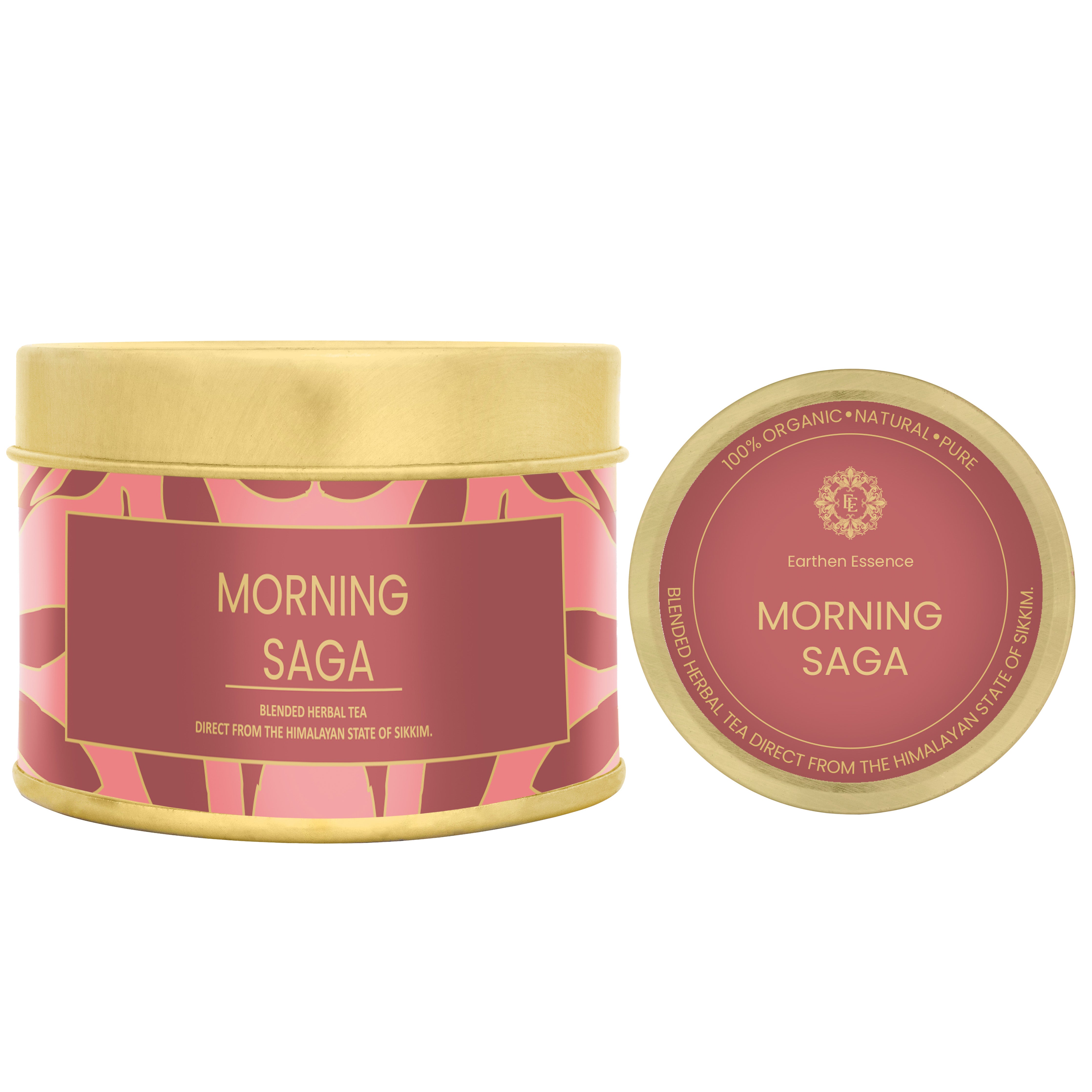 MORNING SAGA TEA | Green Tea and Blend of 12 Purifying Herbs | Healing Tea, Helps Energizing & Refreshing, Calms & Balances | 100gm