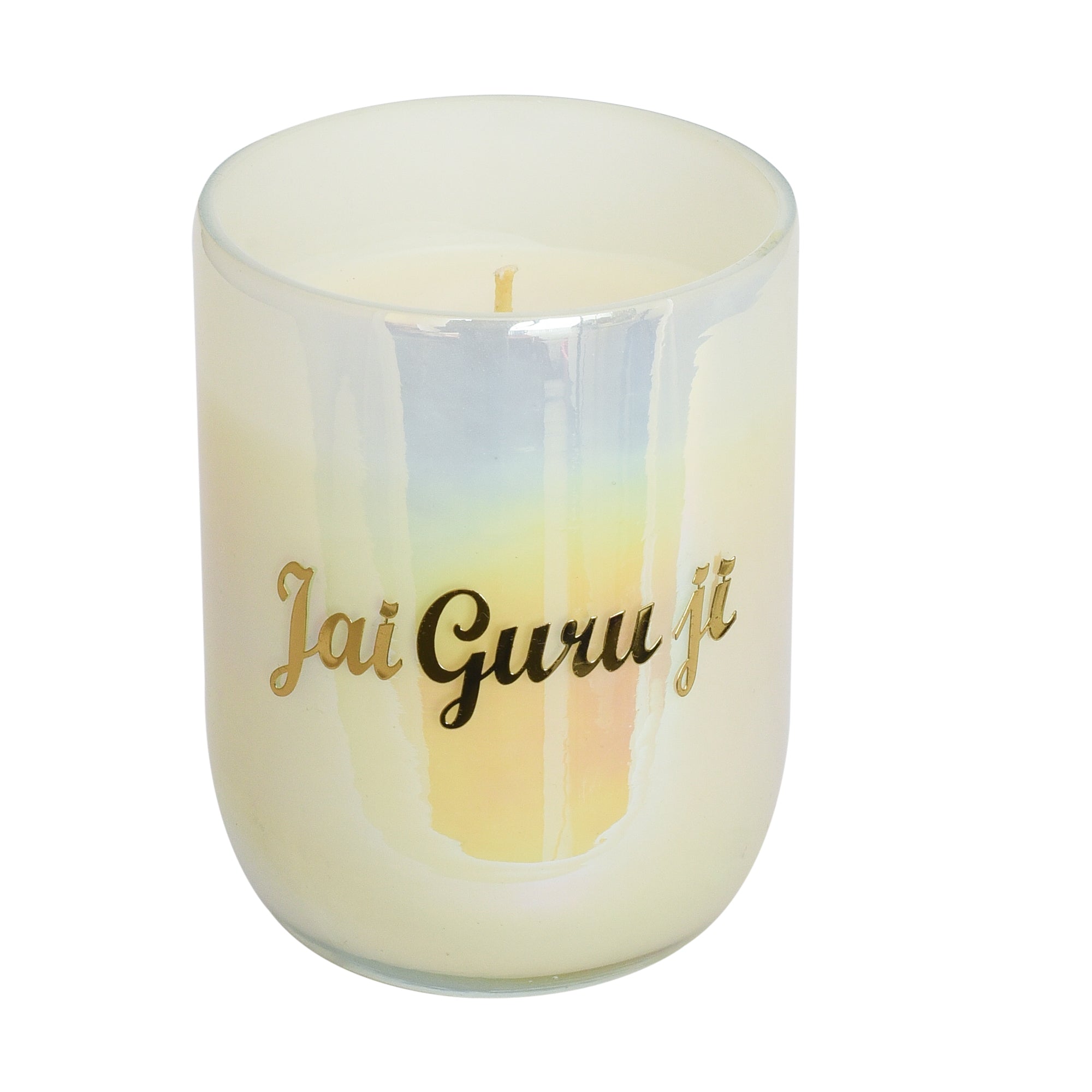 Divine JAI GURUJEE Luxury Scented Candle  | With IFRA Certified Fragrance MOGRA & ROSE | 100% Natural Soy Wax Eco-friendly | Smokeless & Non-Toxic | Hand Poured With German Cotton  Wick  | 220gm