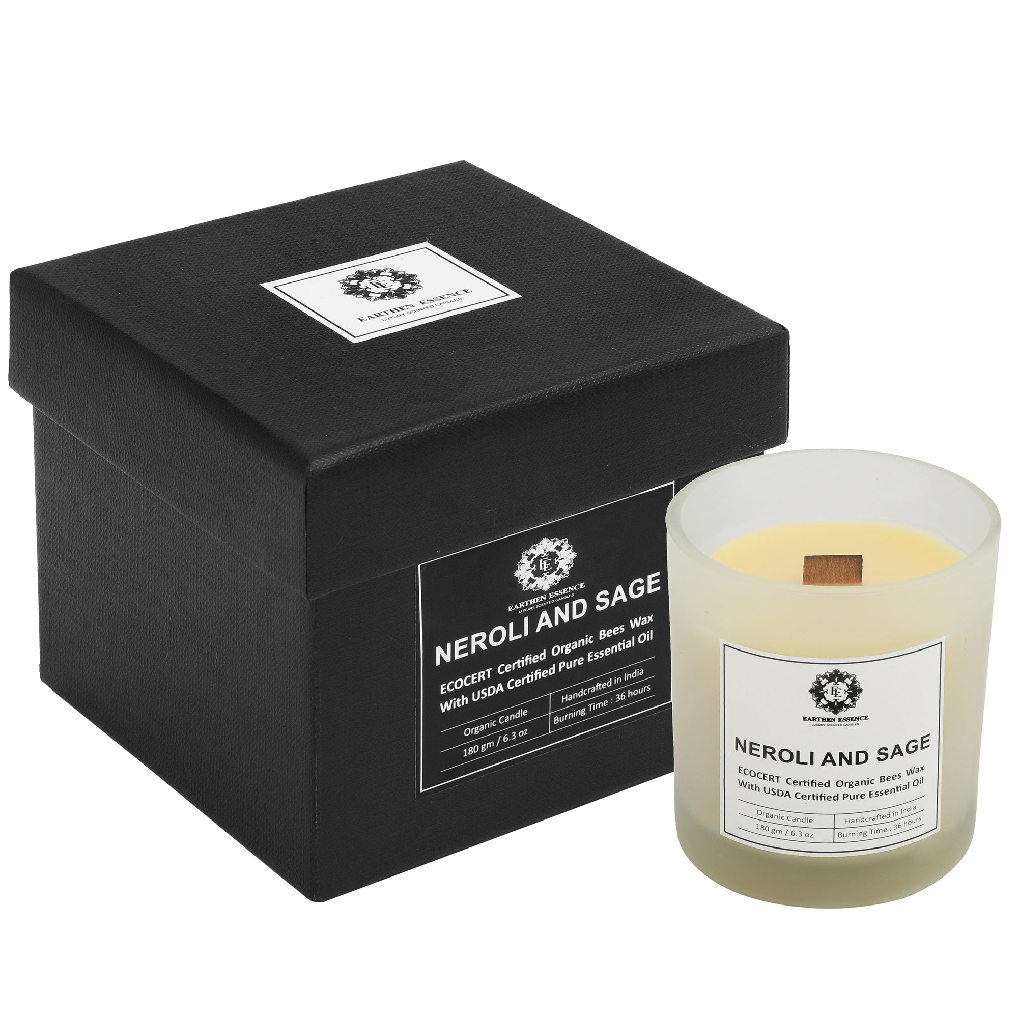 Organic Bee Wax Neroli and Sage Scented Candle