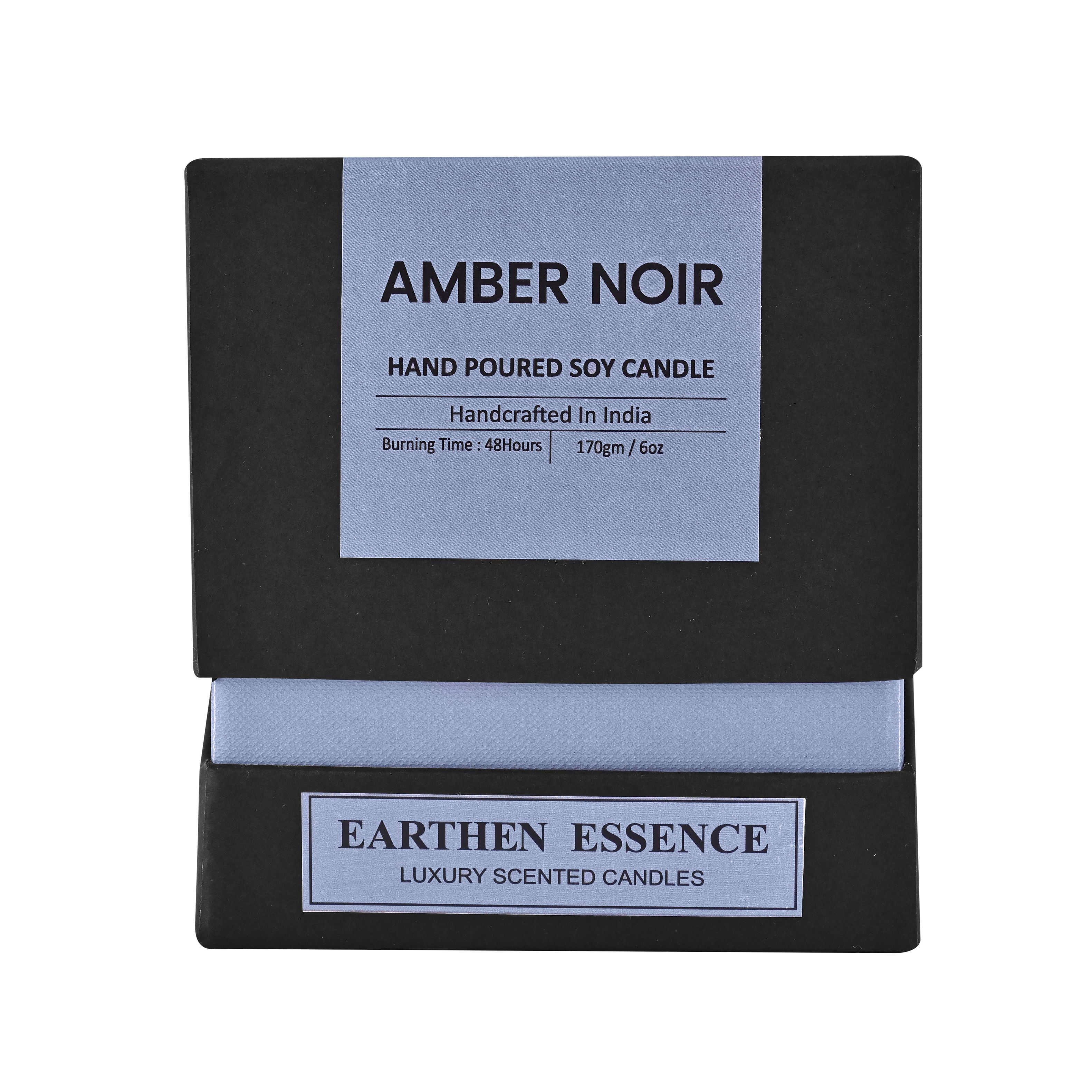 Mens Series AMBER NOIR Fragrance Pure Soy Wax Luxury Scented Candle | 100% Natural Wax & Lead Free Cotton Wick | Smokeless & Non-Toxic Candles | 180gm
