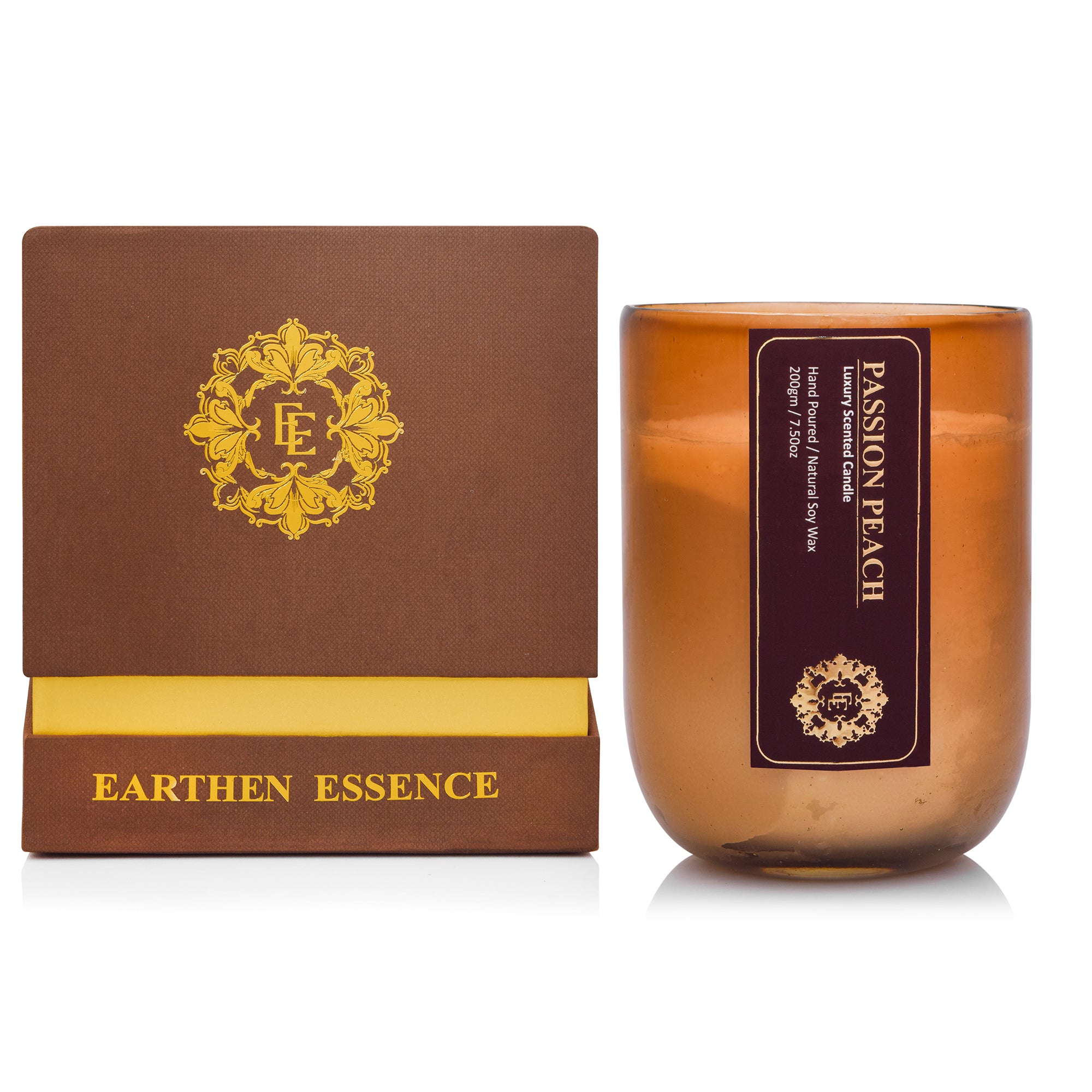 PASSION PEACH Luxury Scented Candle PASSION PEACH | 100% Natural Soy Wax Eco-friendly | Smokeless & Non-Toxic | 220gm